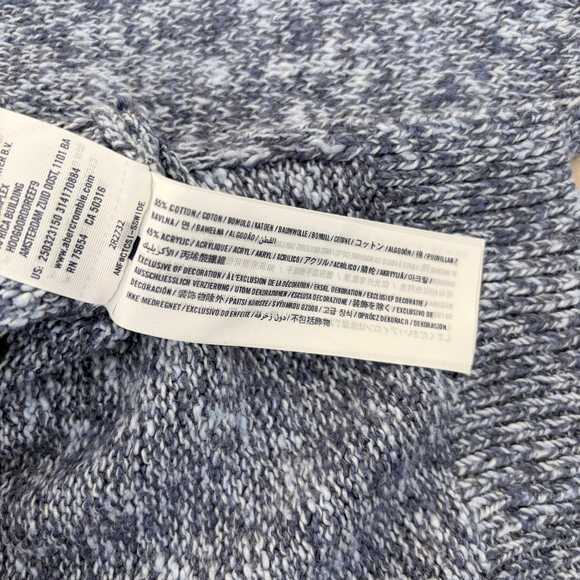 Abercrombie Kids Blue Marled Fringe Hooded Sweater Size 7/8 Boho Festival - Picture 4 of 7